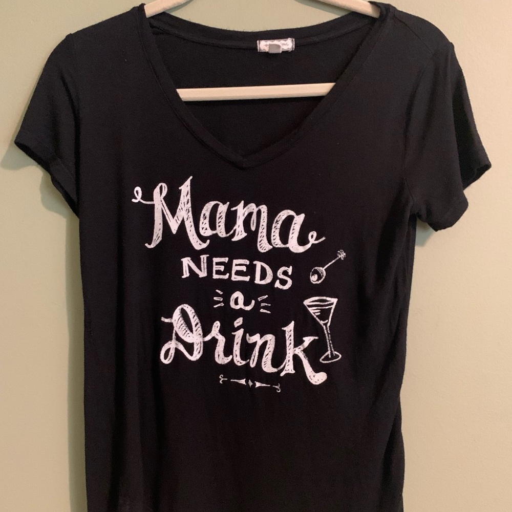 Mamma Needs a Drink Woman’s Black Shirt